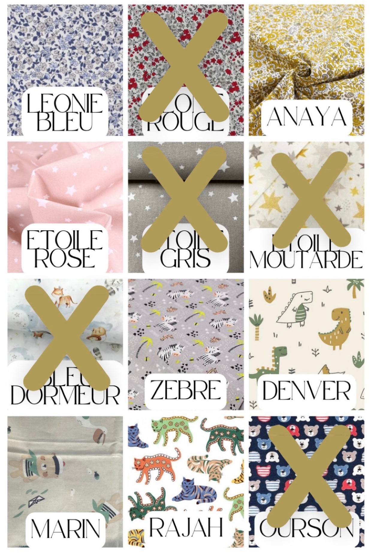 Panier de rangement en double gaze et tissu motif