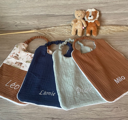 Pack maternelle - scolaire - Tote bag + Bavoirs cantine - coloris au choix / personnalisable / motif ou non