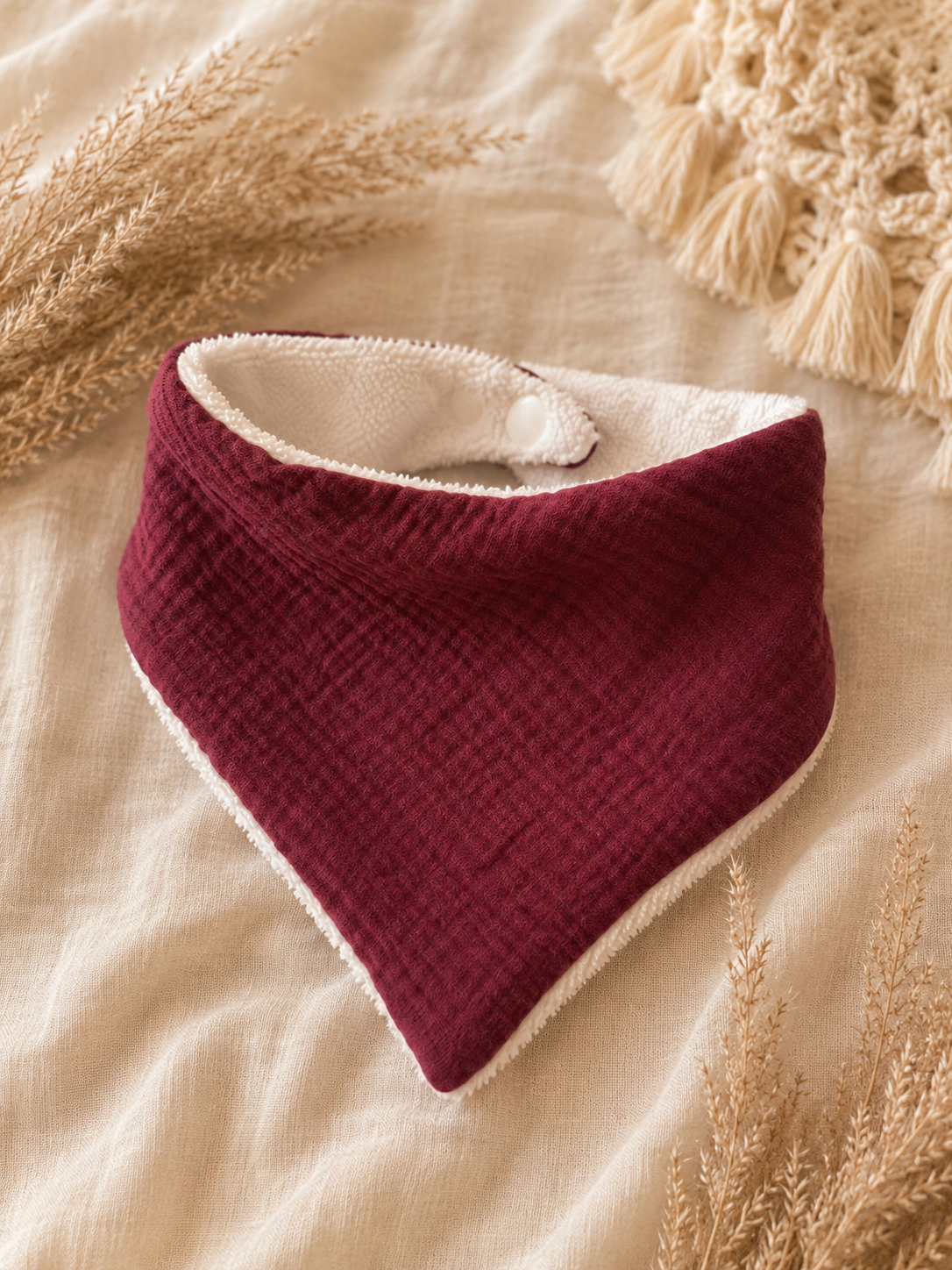 Bavoir bandana personnalisé en double gaze