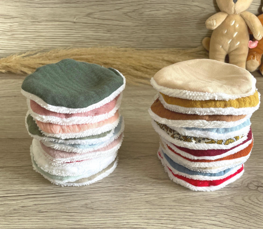 Lot de 10 disques démaquillants - bambou et double gaze