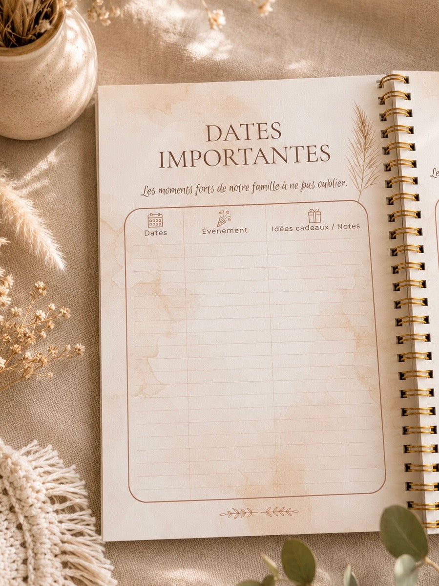Agenda Familial & Budget | Organisation familiale, budget et projets