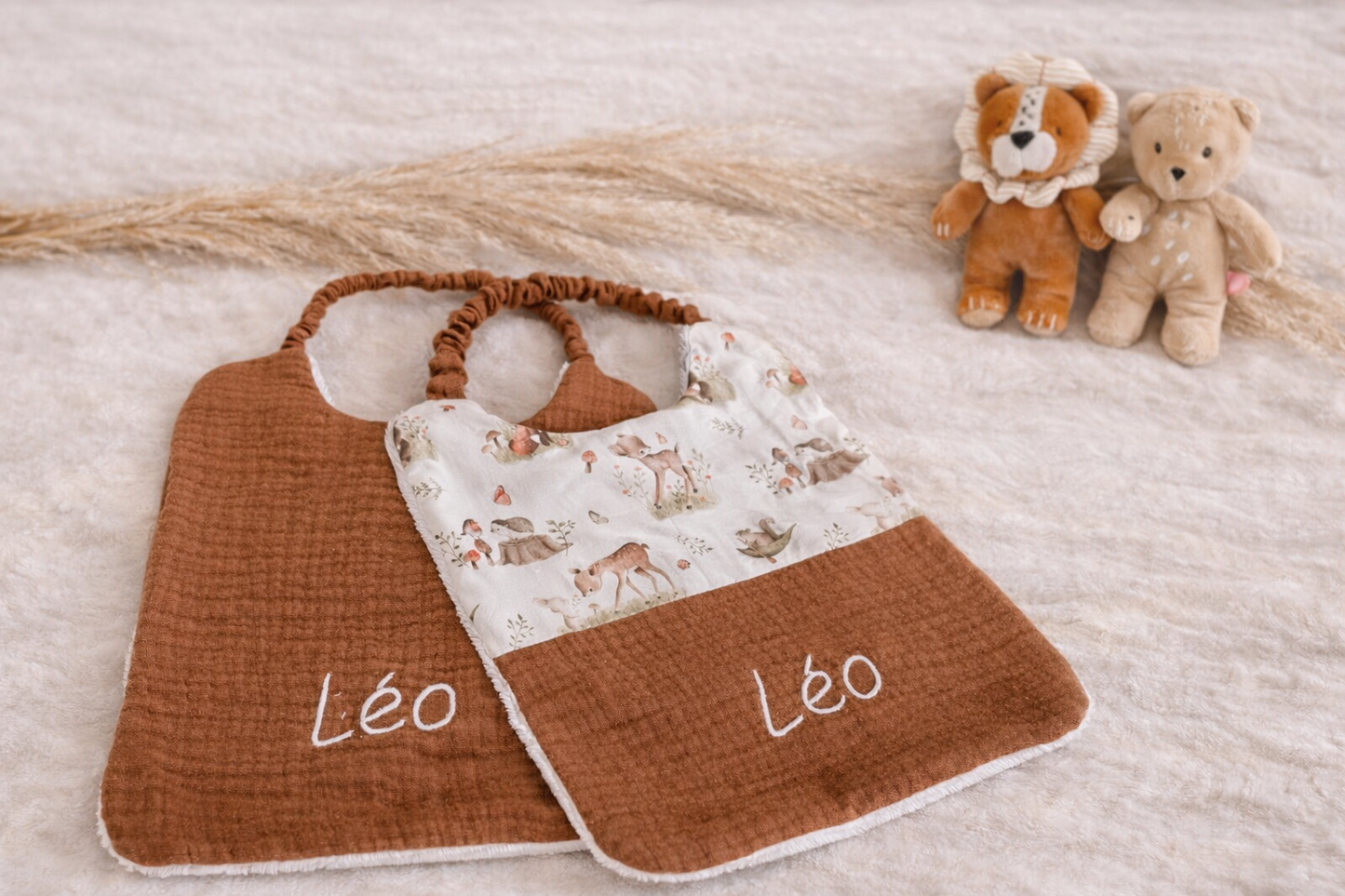 Pack maternelle personnalisé – Tote bag et 3 bavoirs