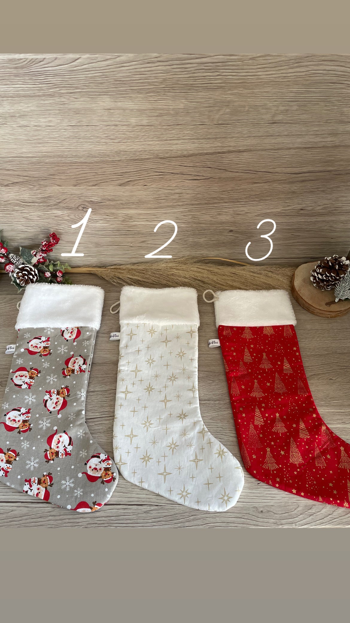 Bottes de Noël personnalisée en tissu Choix