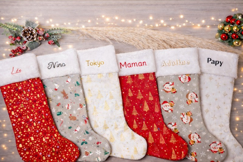 Bottes de Noël personnalisée en tissu