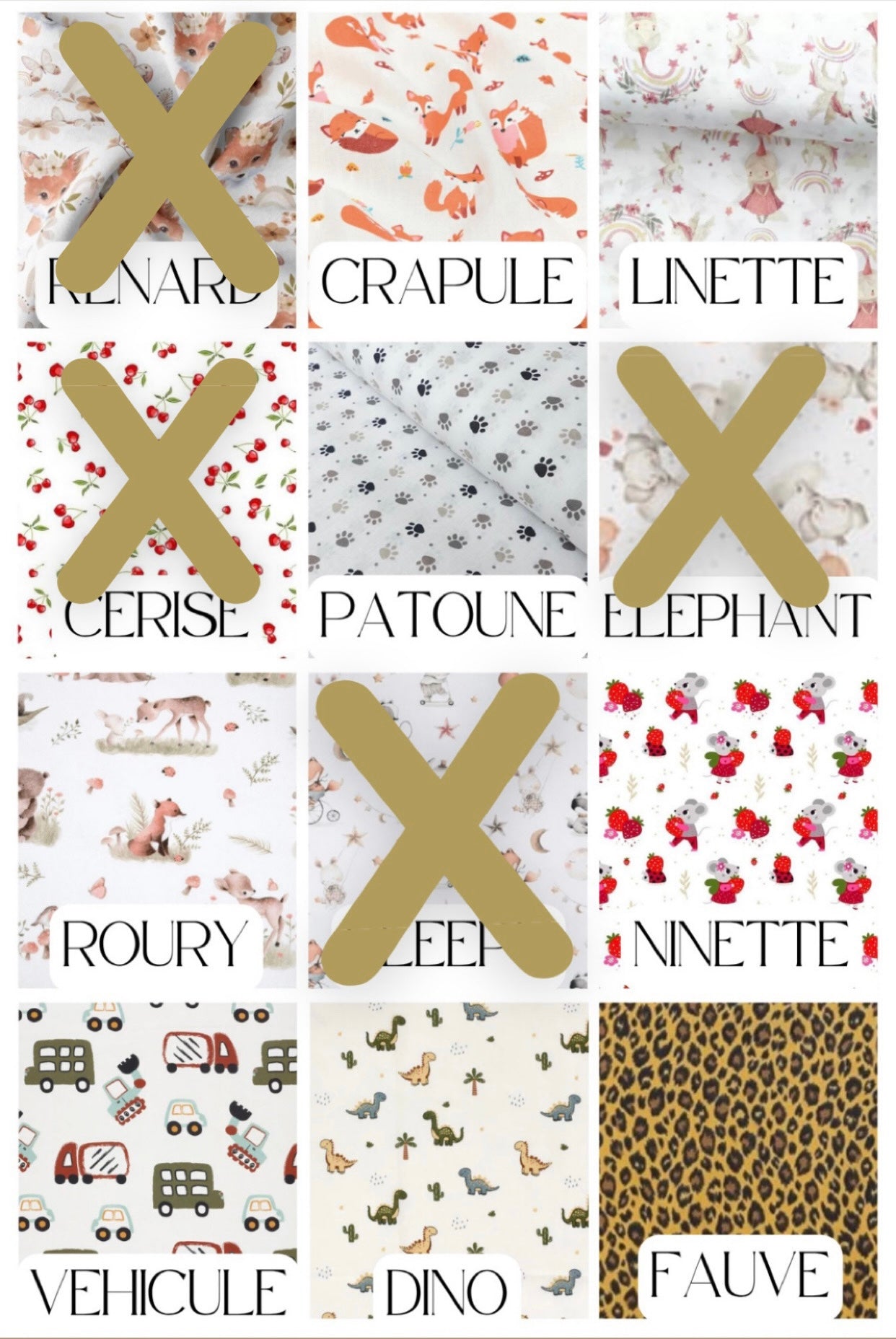 Panier de rangement en double gaze et tissu motif
