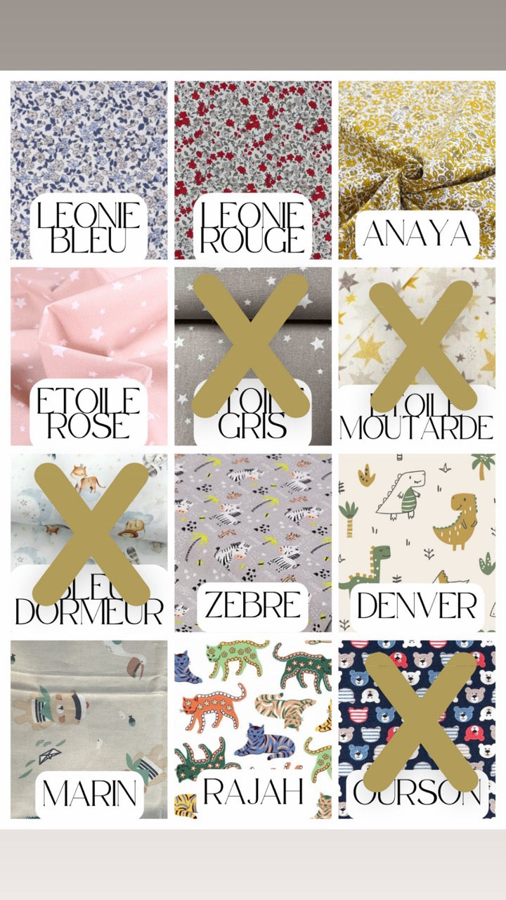 Doudou lapin personnalisé en double gaze & motif