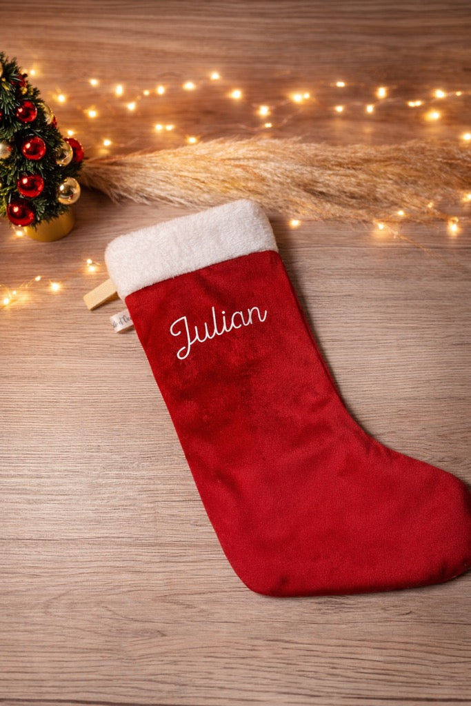 bottes de noel velours