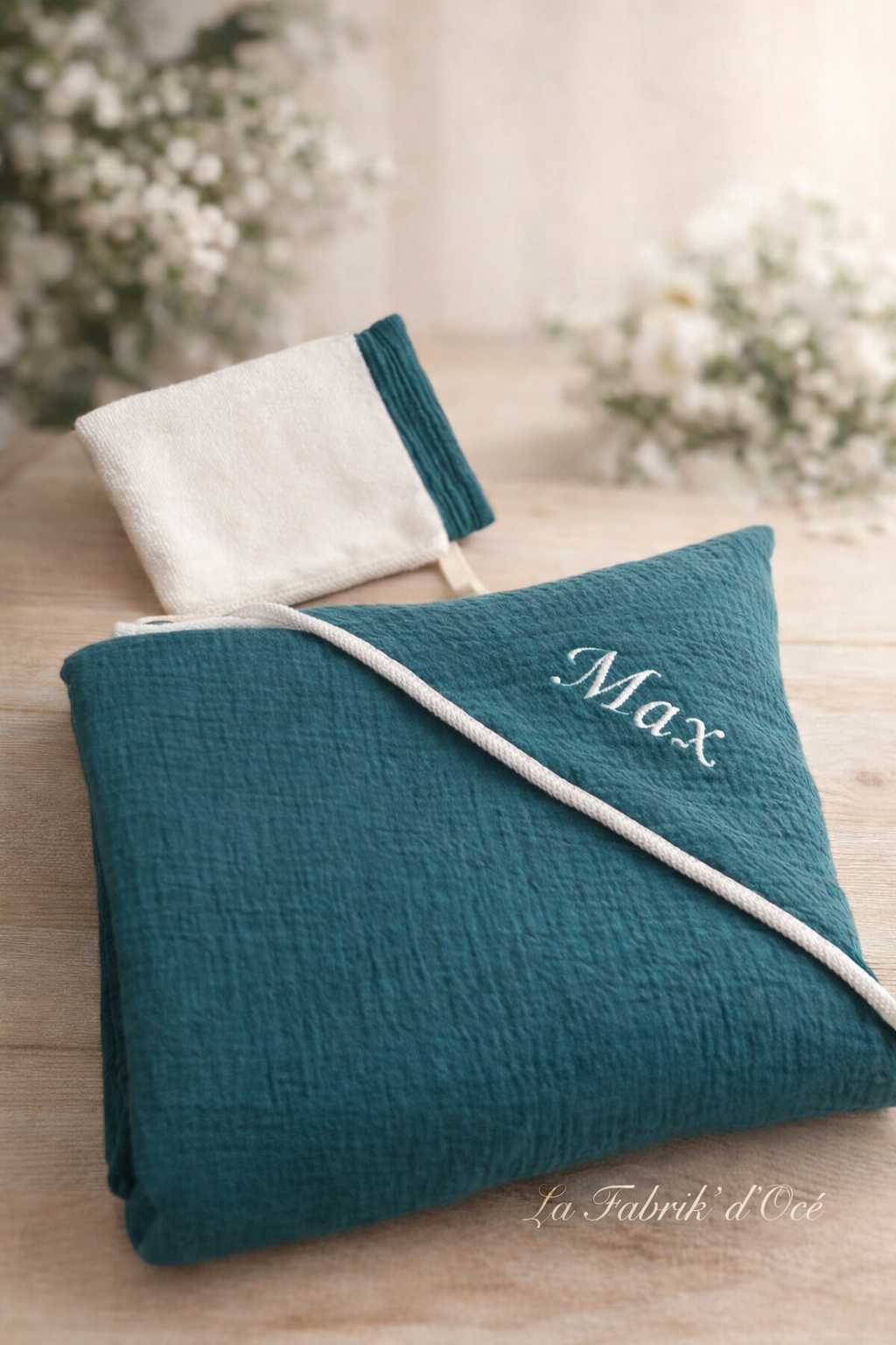 cape de bain 80x80cm personnalise