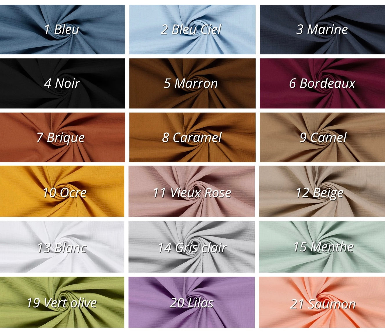 choix coloris double gaze