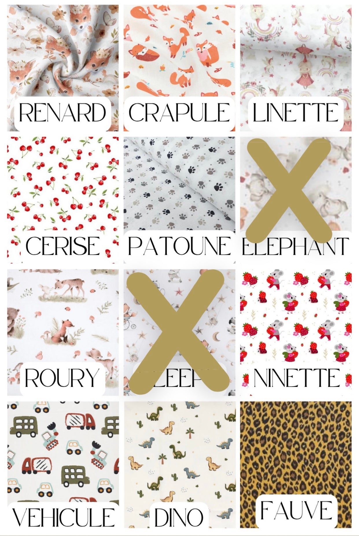 motif disponible choix